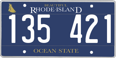 RI license plate 135421