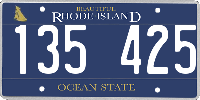 RI license plate 135425