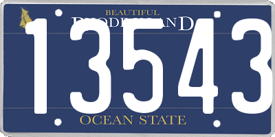 RI license plate 13543