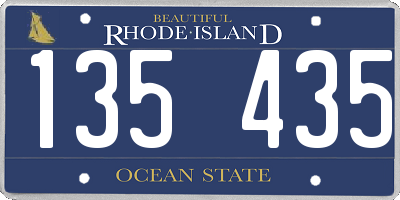 RI license plate 135435