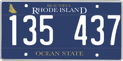 RI license plate 135437
