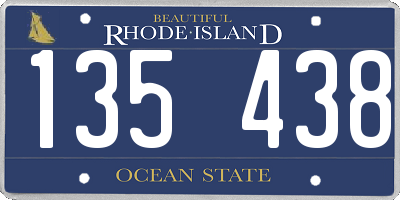 RI license plate 135438