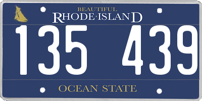 RI license plate 135439