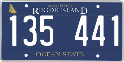 RI license plate 135441