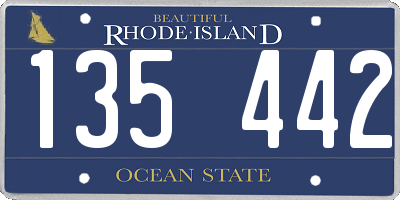 RI license plate 135442