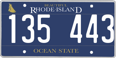 RI license plate 135443