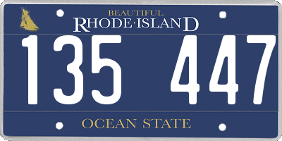RI license plate 135447