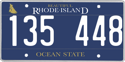 RI license plate 135448