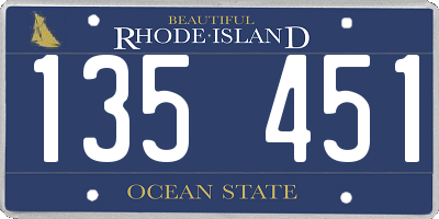 RI license plate 135451