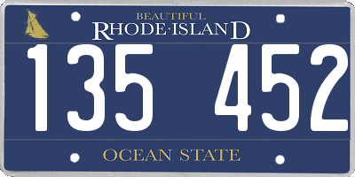 RI license plate 135452