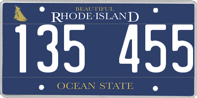 RI license plate 135455