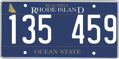 RI license plate 135459