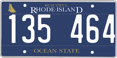 RI license plate 135464