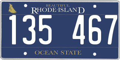 RI license plate 135467
