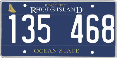 RI license plate 135468