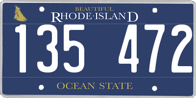 RI license plate 135472