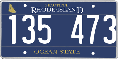 RI license plate 135473