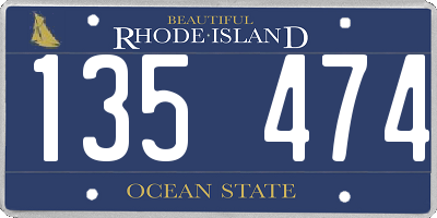 RI license plate 135474