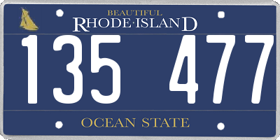 RI license plate 135477