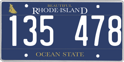 RI license plate 135478