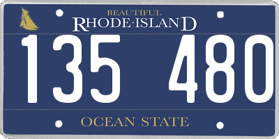RI license plate 135480