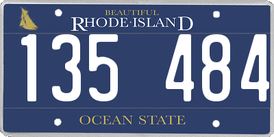 RI license plate 135484