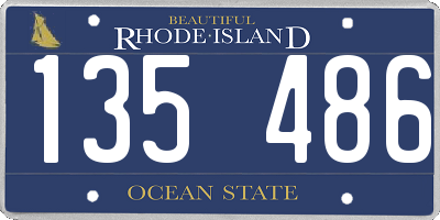 RI license plate 135486