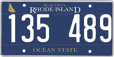 RI license plate 135489