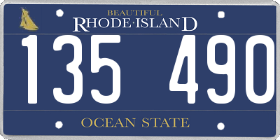 RI license plate 135490