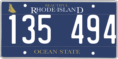 RI license plate 135494
