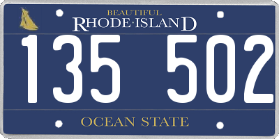 RI license plate 135502