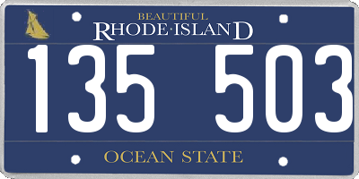 RI license plate 135503