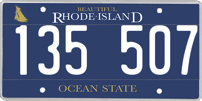 RI license plate 135507