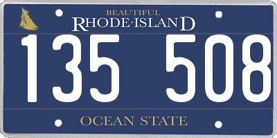 RI license plate 135508