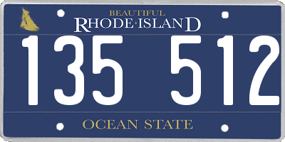 RI license plate 135512