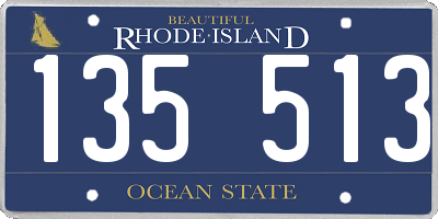 RI license plate 135513