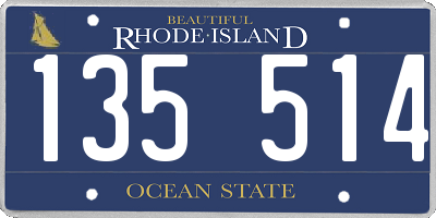 RI license plate 135514
