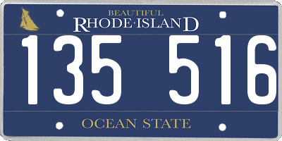 RI license plate 135516