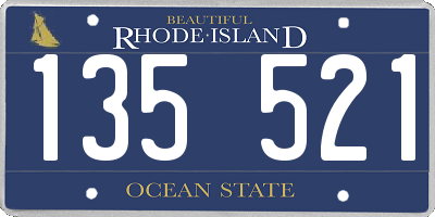 RI license plate 135521