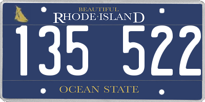 RI license plate 135522