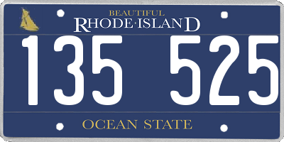 RI license plate 135525