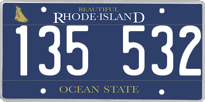 RI license plate 135532