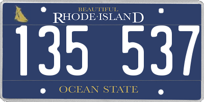 RI license plate 135537