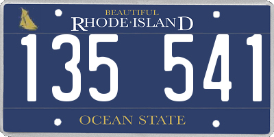 RI license plate 135541