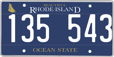 RI license plate 135543