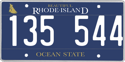 RI license plate 135544