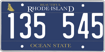 RI license plate 135545