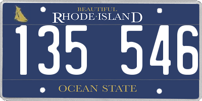 RI license plate 135546