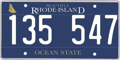 RI license plate 135547