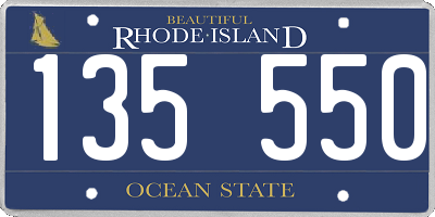 RI license plate 135550